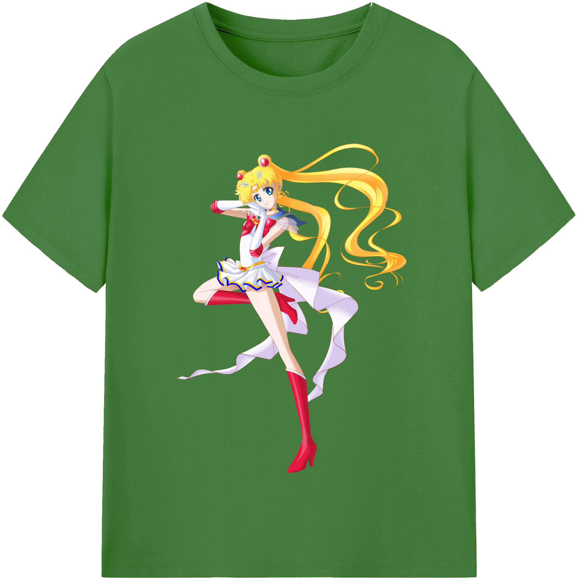 （画像用） 美少女戦士セーラームーン 月野 うさぎ つきの うさぎ Sailor Moon Tsukino Usagi レディースカジュアルプリントTシャツ（綿100％）